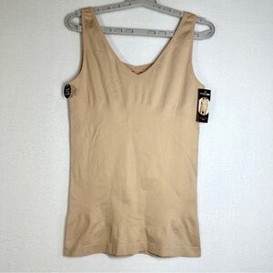 Jockey Life Midriff Slimmer Tank Top XL Nude Microfiber Stretch Shapewear New